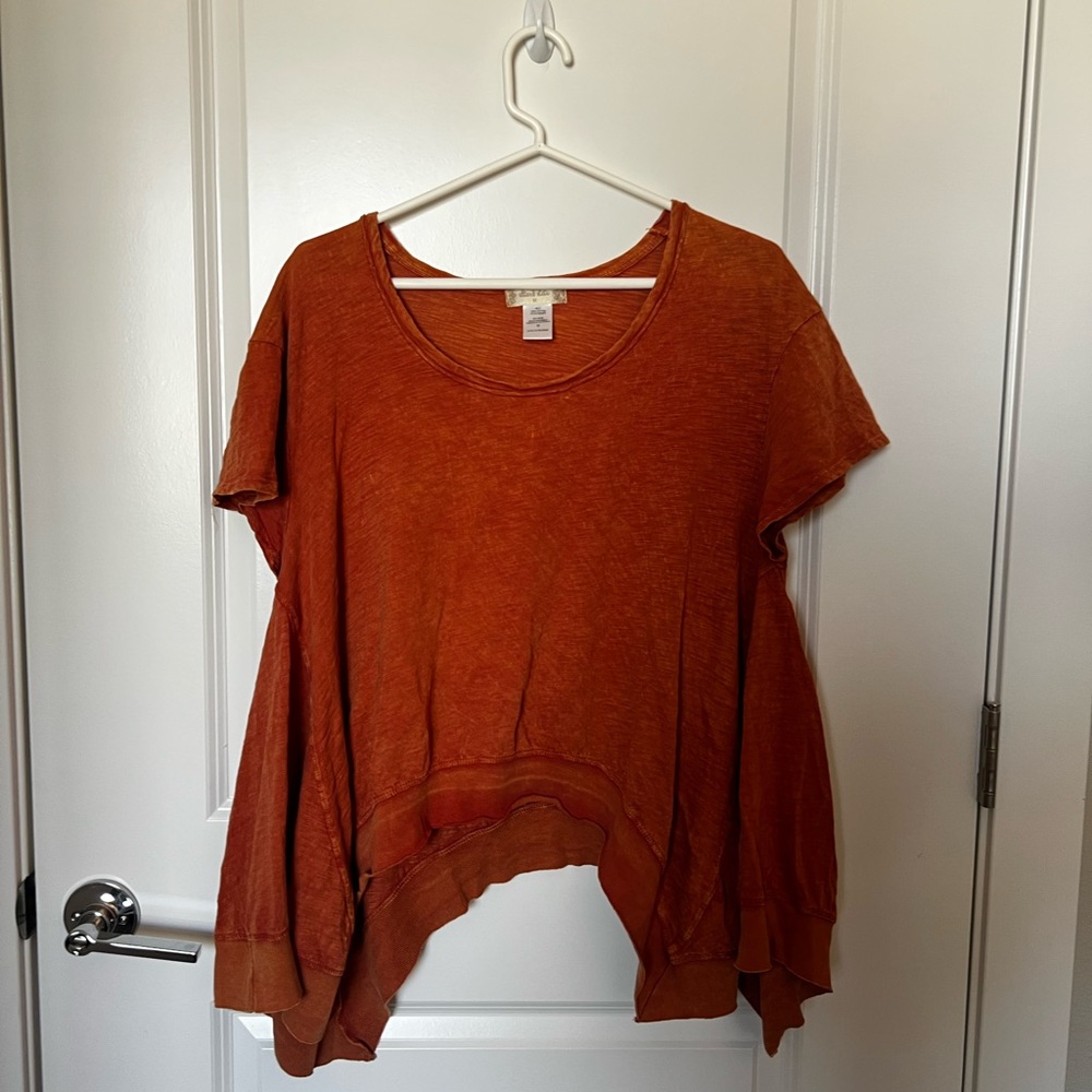 Altar'd State Orange Asymmetrical Boxy T-Shirt
